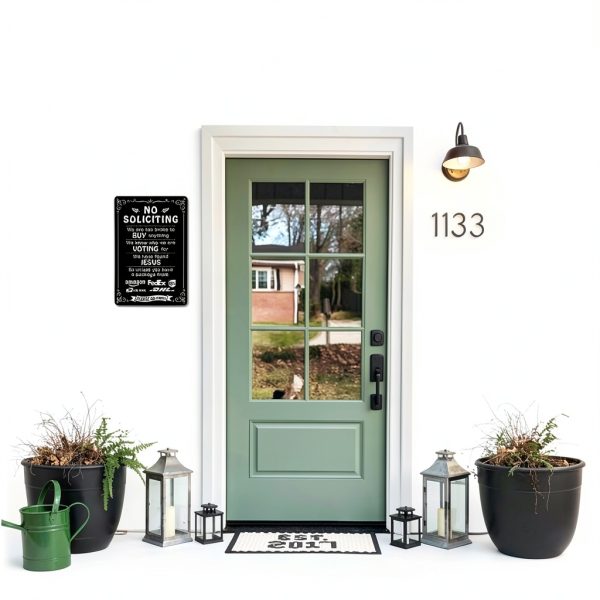 TPH No Soliciting Sign Humorous Metal Wall Mount Yard Decor-2