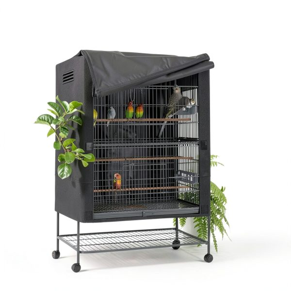 Explore Land Bird Cage Cover Black Water Resistant Indoor-5