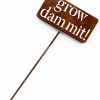 Island Genius Grow Dammit Garden Sign Rusted Steel Vintage-3