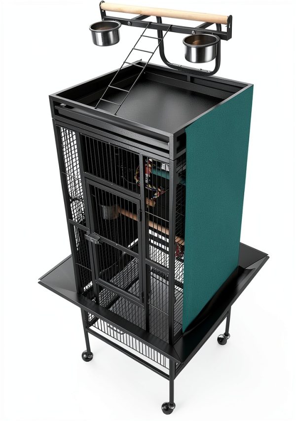 Colorday Birdcage Cover Large Cage Play Top Black Green-3