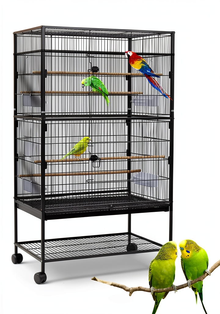 'SYOOY Birdcage Cover installed on a bird cage showing mesh fabric'