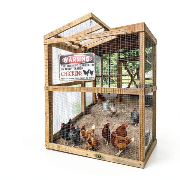 PTWXSW Chicken Warning Sign Wall Mount Rustic Metal Yard-6