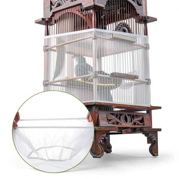 Aiyorse Bird Cage Cover Nylon Blackout Seed Catcher-2