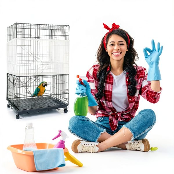 Shappy Bird Cage Cover Nylon Mesh Feather Catcher Net-4