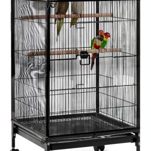 Bird Cage Seed Catcher Black Nylon Dustproof Josojoou-0