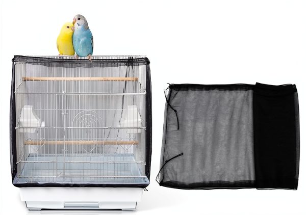 Bird Cage Seed Catcher UlifeBetter Nylon Mesh Adjustable-2