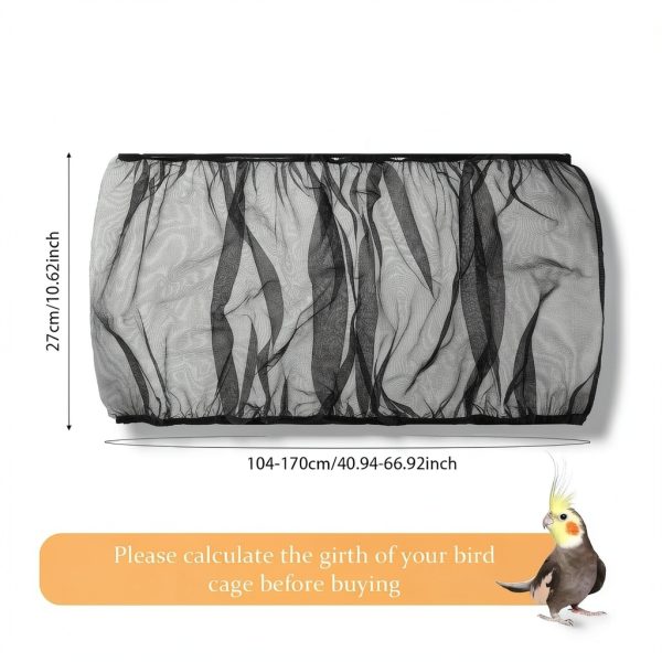 BOHUIZ Bird Cage Cover Adjustable Breathable Mesh Seed-1