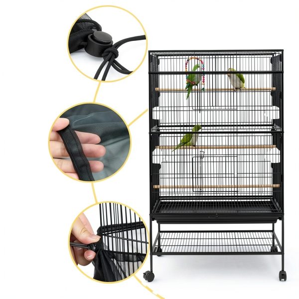 SYOOY Birdcage Cover Seed Catcher Mesh Ventilated Easy Clean-3
