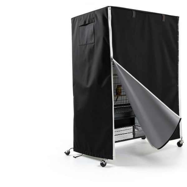 DUSTYPROTE Bird Cage Cover Black Breathable Oxford Fabric-5