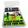 Larreede Dog Waste Sign Durable Plastic Yard Warning-3