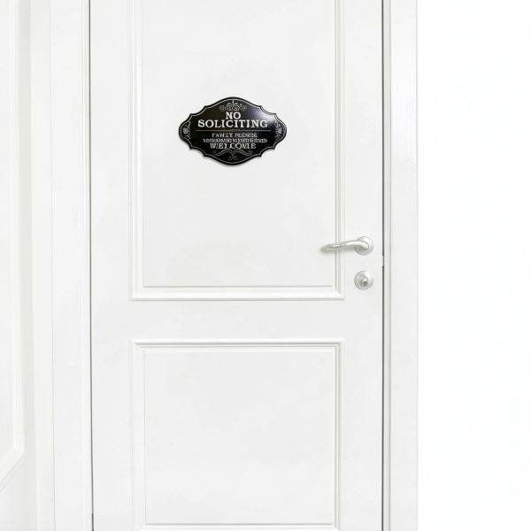 Maoerzai Art No Soliciting Sign Acrylic Door Mount Modern-2