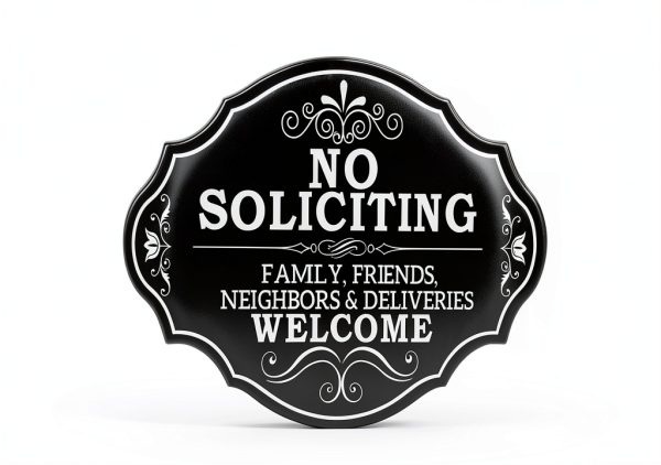 Maoerzai Art No Soliciting Sign Acrylic Door Mount Modern-5