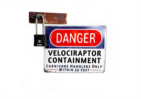 WXSW Dinosaur Warning Sign Aluminum Yard Decor Durable-4