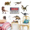 WXSW Dinosaur Warning Sign Aluminum Yard Decor Durable-5