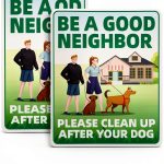 Philoch Dog Sign Waterproof Yard Reminder Clean Up After Pet-0