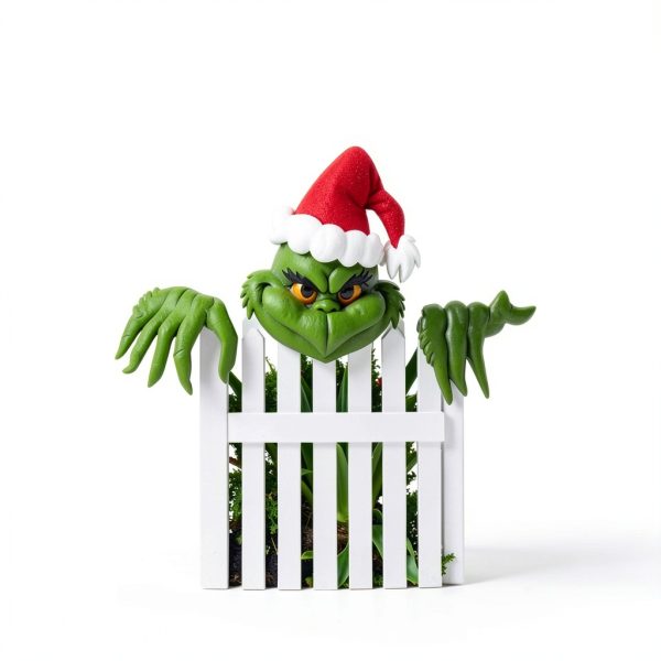 AMZFAVOR Christmas Fence Decorations Green Plastic Wall-1