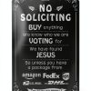 TPH No Soliciting Sign Humorous Metal Wall Mount Yard Decor-0