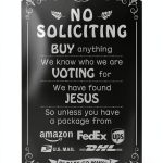 TPH No Soliciting Sign Humorous Metal Wall Mount Yard Decor-0