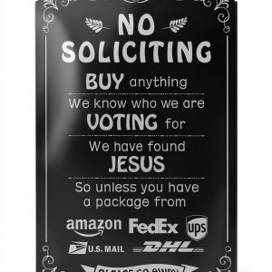 TPH No Soliciting Sign Humorous Metal Wall Mount Yard Decor-0