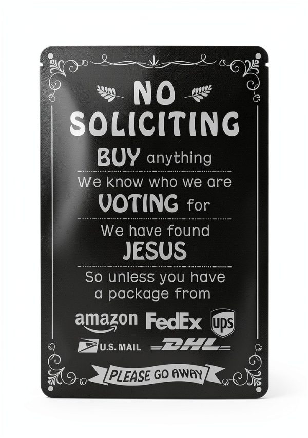 TPH No Soliciting Sign Humorous Metal Wall Mount Yard Decor-0