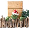 AMZFAVOR Christmas Fence Decorations Green Plastic Wall-6