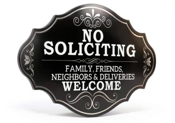 Maoerzai Art No Soliciting Sign Acrylic Door Mount Modern-3