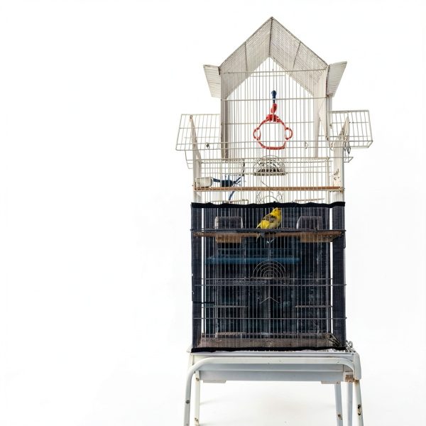 BOHUIZ Bird Cage Cover Adjustable Breathable Mesh Seed-5