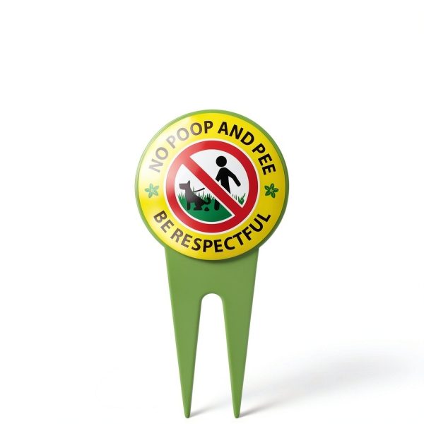 Bapikue Yard Sign No Dog Poop Durable Aluminum Green-2