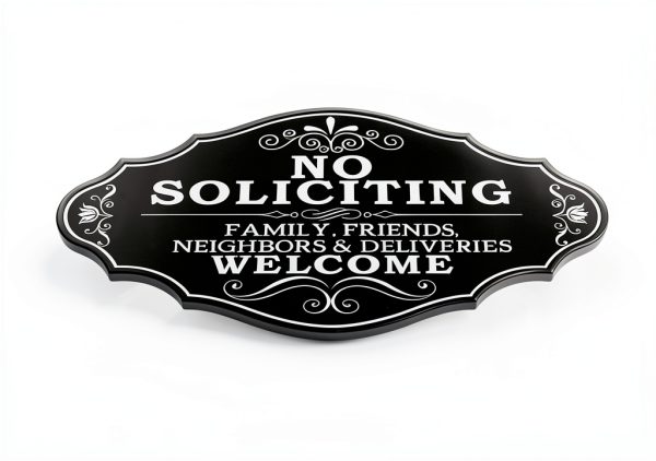 Maoerzai Art No Soliciting Sign Acrylic Door Mount Modern-4