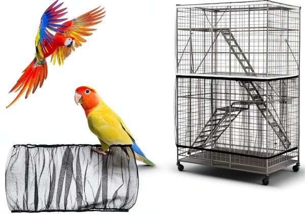 Nogeqi Bird Cage Cover Nylon Stretch Fit Seed Catcher-0