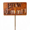Island Genius Grow Dammit Garden Sign Rusted Steel Vintage-4