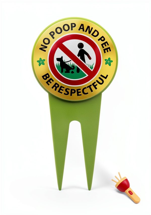 Bapikue Yard Sign No Dog Poop Durable Aluminum Green-3