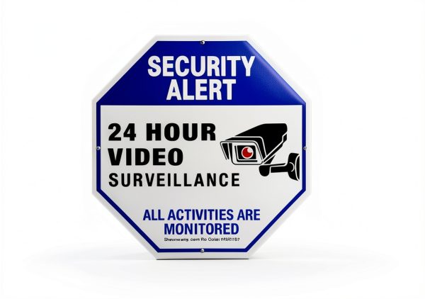 Sheenwang Security Camera Sign Metal Reflective Outdoor-1