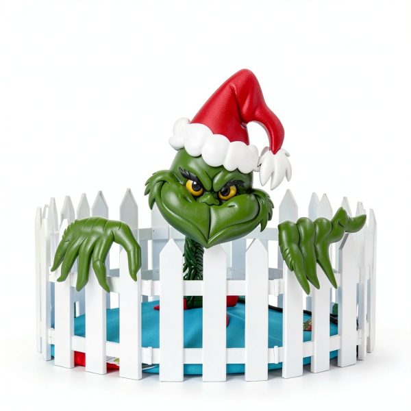 AMZFAVOR Christmas Fence Decorations Green Plastic Wall-5