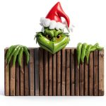 AMZFAVOR Christmas Fence Decorations Green Plastic Wall-0