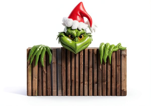 AMZFAVOR Christmas Fence Decorations Green Plastic Wall-0