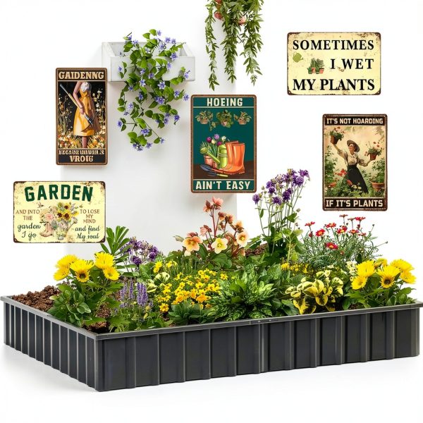 Ckdiluy Metal Garden Sign Vintage Style Gardening Decor-6