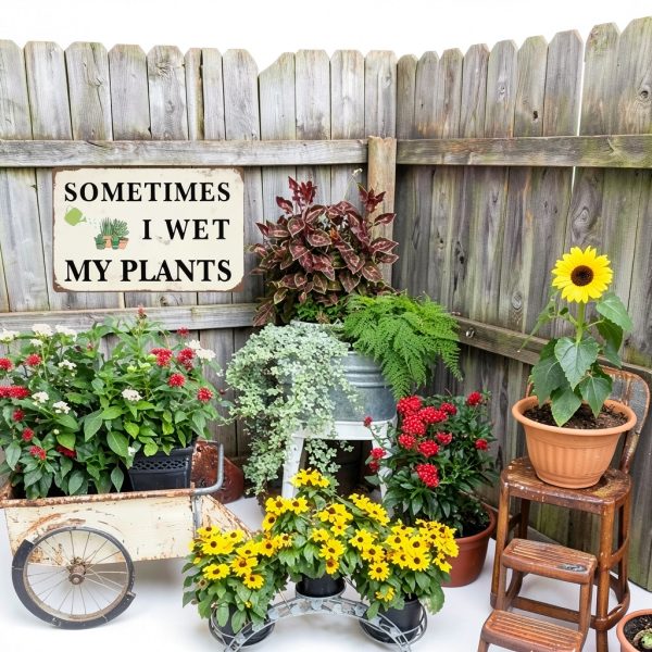 Ckdiluy Metal Garden Sign Vintage Style Gardening Decor-7
