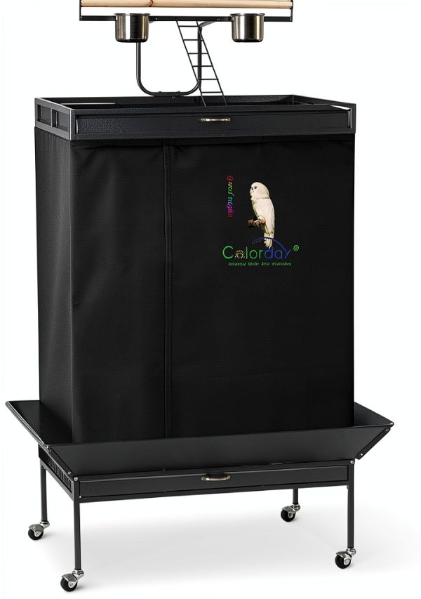Colorday Birdcage Cover Large Cage Play Top Black Green-1