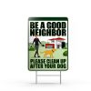 Larreede Dog Waste Sign Durable Plastic Yard Warning-6