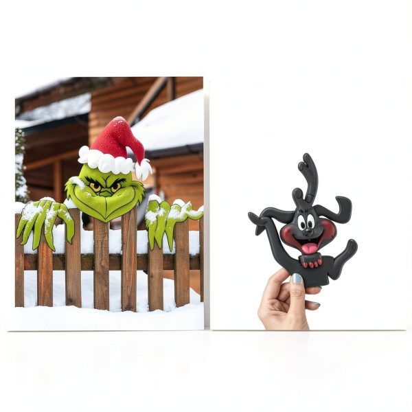 AMZFAVOR Christmas Fence Decorations Green Plastic Wall-7