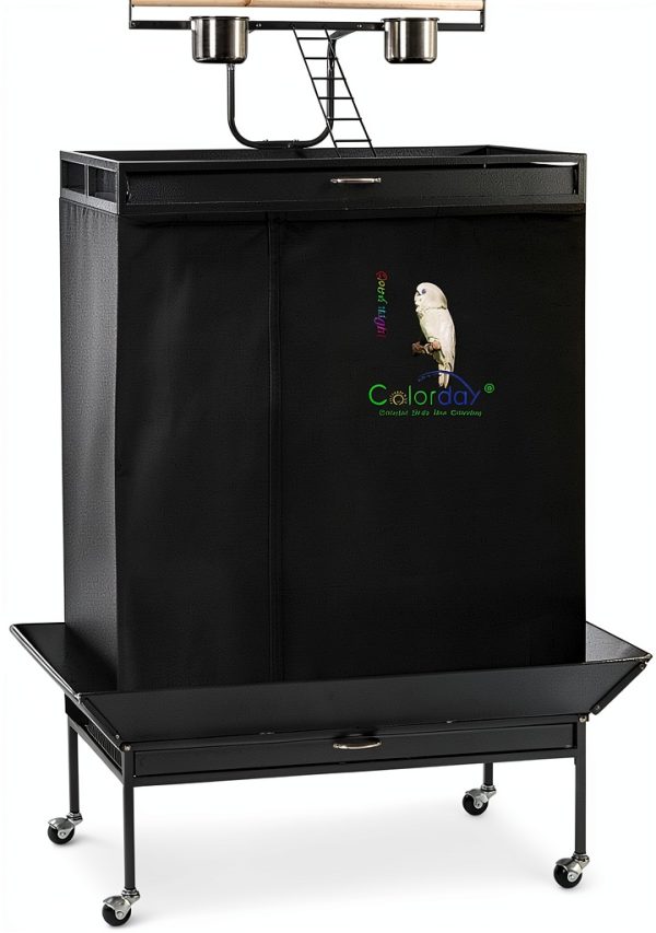 Colorday Birdcage Cover Large Cage Play Top Black Green-0