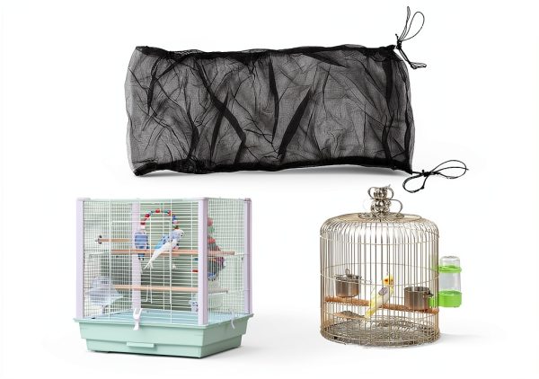Bird Cage Seed Catcher UlifeBetter Nylon Mesh Adjustable-1