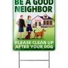 Philoch Dog Sign Waterproof Yard Reminder Clean Up After Pet-1