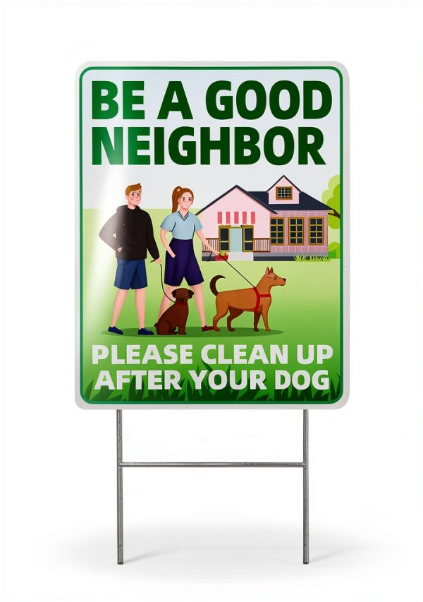 Philoch Dog Sign Waterproof Yard Reminder Clean Up After Pet-1