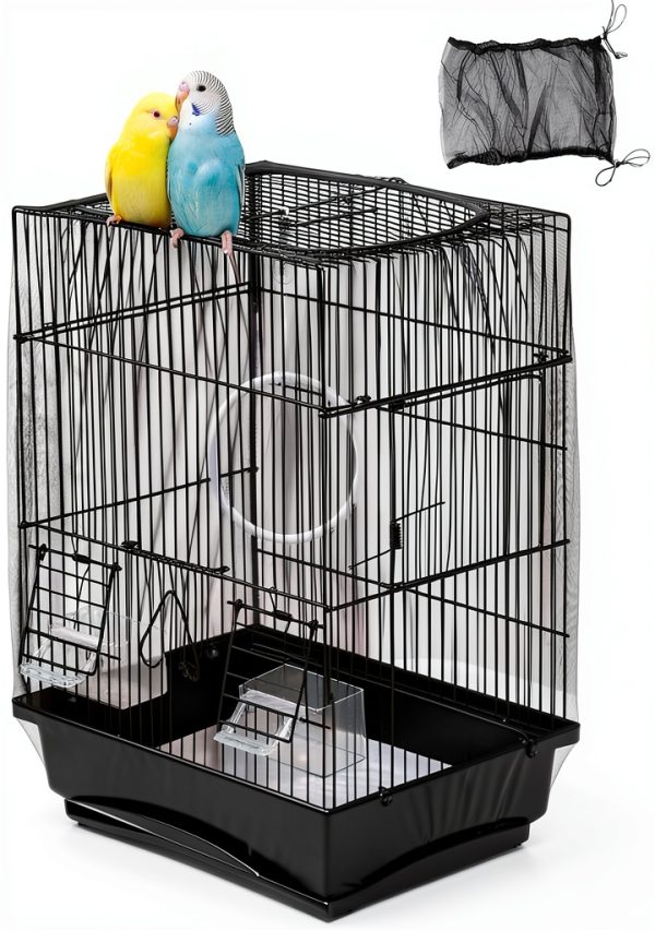 Bird Cage Seed Catcher UlifeBetter Nylon Mesh Adjustable-0