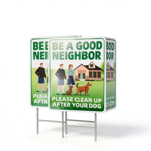 Philoch Dog Sign Waterproof Yard Reminder Clean Up After Pet-5