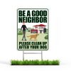 Larreede Dog Waste Sign Durable Plastic Yard Warning-2
