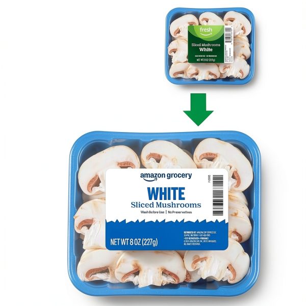Sliced White Mushrooms 8 Ounce by Amazon Grocery Fresh Cut Vegetables-1