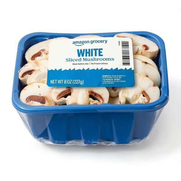 Sliced White Mushrooms 8 Ounce by Amazon Grocery Fresh Cut Vegetables-2
